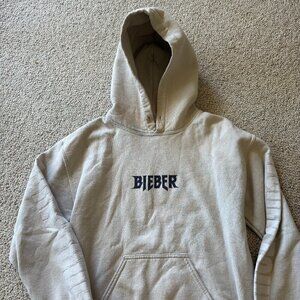 Justin Bieber Purpose Tour Hoodie | Size S | Beige | Official World Tour Merch